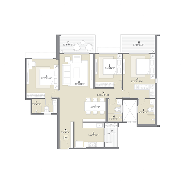 Tower C - 3 BHK - 02 Series (L)